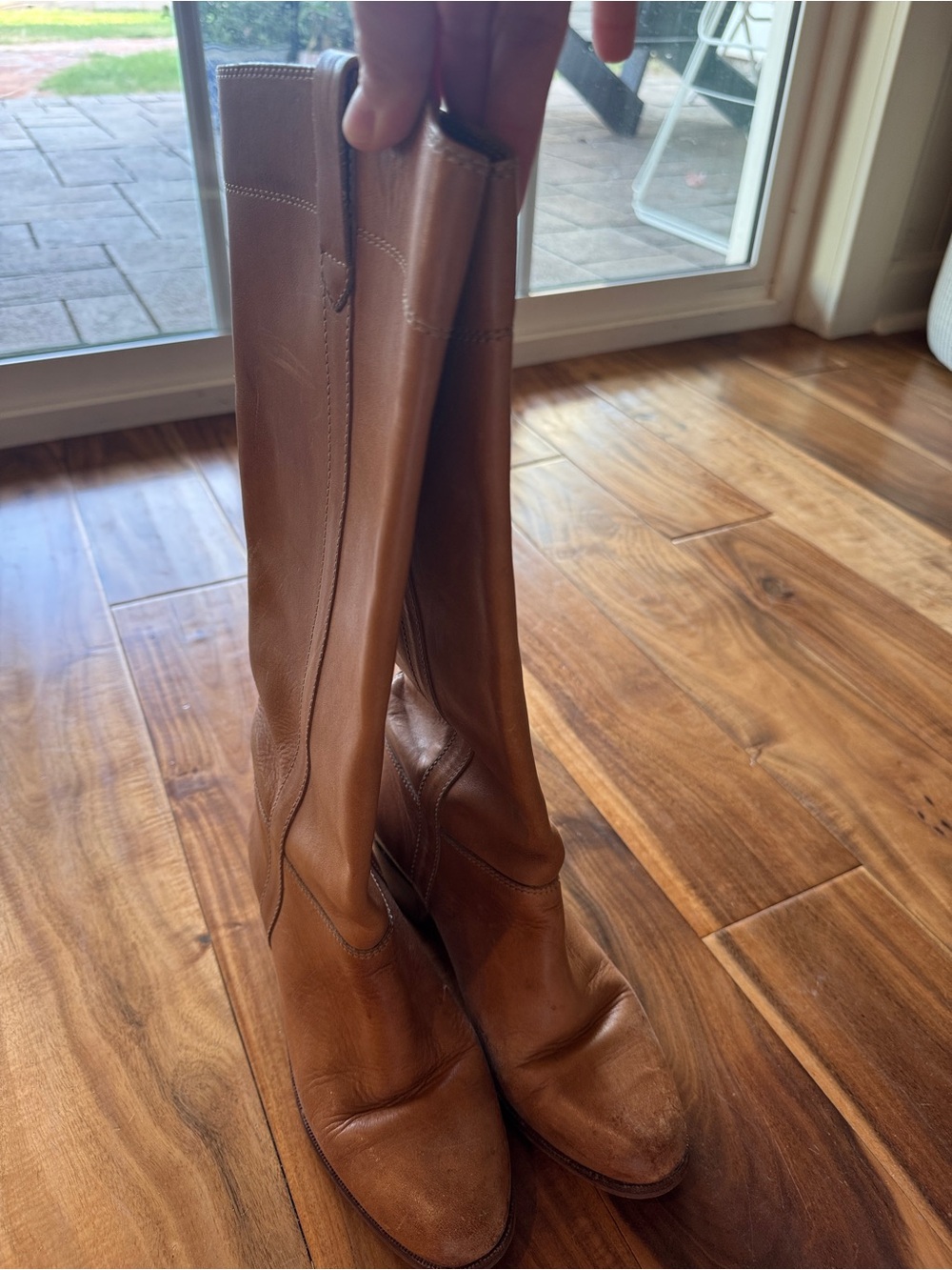 Vintage nine west Classic Tall Leather Riding Boots - Tan made in Brazil
